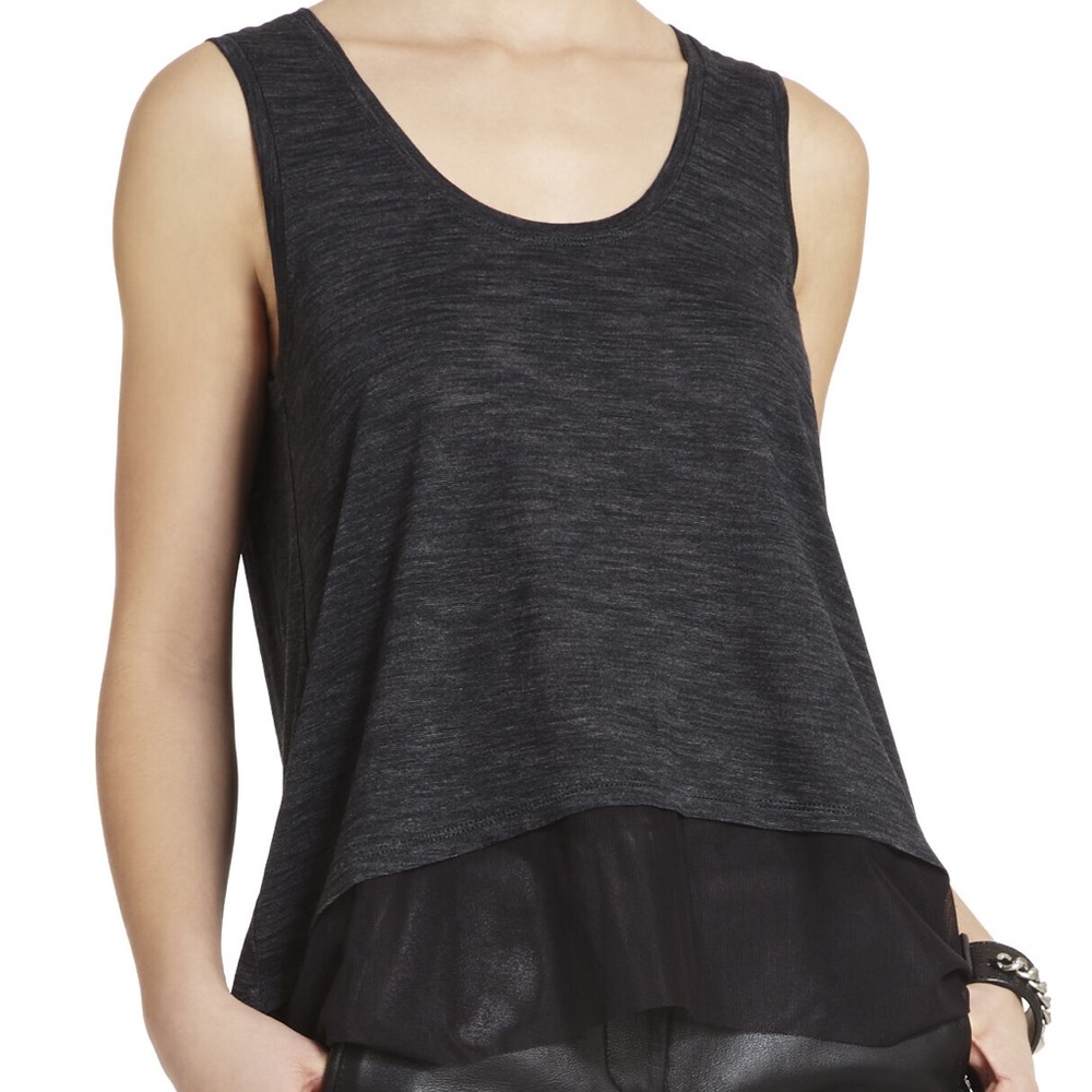 BcbgmaxAzria dark grey mesh tank -75% off MSRP!!!